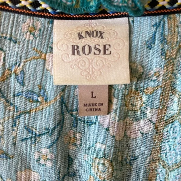 Boho Floral Turquoise Blue Dress - Picture 6 of 6